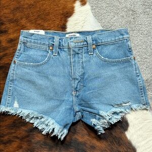 Wrangler Women's Frayed Hem Light Blue Jean Shorts